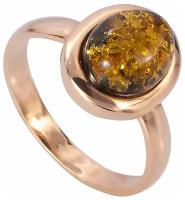 Кольцо Amberprofi, серебро, 925 проба, золочение, янтарь