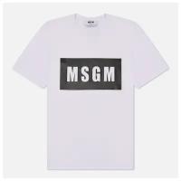 Мужская футболка MSGM Box Maxilogo белый , Размер XL