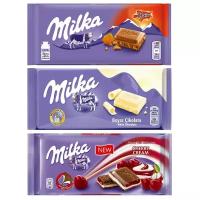 Шоколад Milka Daim + White + Cherry Cream (набор из 3 шт)