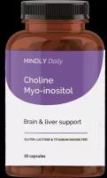 MINDLY Daily Холин+Мио-инозитол 250мг+250мг/Choline Myo-inositol капсулы массой 838 мг, 60 шт