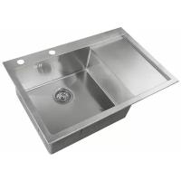 Интегрированная кухонная мойка ZorG Sanitary INOX RX-7851-L, 51х78см, нержавеющая сталь