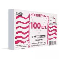 Конверты OfficePost белые, С6, декстрин, 114х162 мм, 100 шт