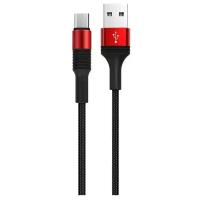 Кабель Borofone BX21, microUSB - USB, 2.4 А, 1 м, тканевая оплётка, красный 9088755