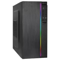 Корпус mATX Exegate mEVO-9302-RGB EX287882RUS Minitower, без БП, 2*USB+1*USB3.0, HD аудио, черный с RGB подсветкой