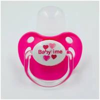 Baby Time силиконовая ортодонтическая пустышка матовая с покрытием № 1