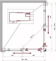 Душевой уголок BelBagno UNO-195-AH-2-100/80-CH-CR