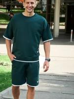 Костюм, футболка и шорты, размер XL, зеленый
