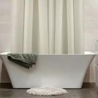Штора для ванной текстильная Dasch Cascada Клара 200х180 см, белый, серебро