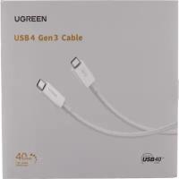 Кабель UGreen US506 Type-C - Type-C, 0.8 м, 1 шт., белый