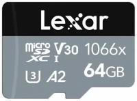 Карта памяти LEXAR Silver 1066x Micro SD класс 10 UHS-1 U3 V30 A2 64 ГБ