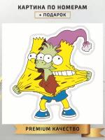 Картина по номерам Барт Симпсон/ Bart Simpson холст на подрамнике 20*20