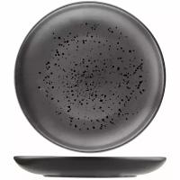 Тарелка Dymov Оникс плоская без полей 250х250х27мм, керамика, черный