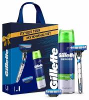 Подарочный набор GILLETTE GILETTE: Бритва Mach 3 Turbo с 2 кассетами + Гель для бритья