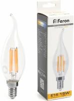 FERON Лампа светодиоднаяLB-718 Свеча на ветру E14 15W 2700K 38261