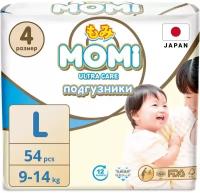 Подгузники детские MOMI Ultra Care 4 L 9-14 кг, 54 шт