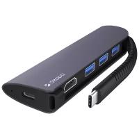 USB хаб Deppa мультипортовый Type-C 5 в 1, HDMI 4K, Power Delivery, 3 x USB 3.0 для Macbook, iPad, ПК