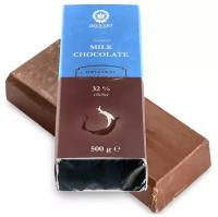 Шоколад молочный натуральный Delicert, плитка 500 г