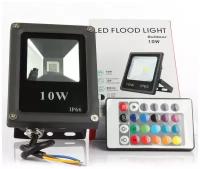 Светодиодный прожектор RGB 220 В, 10 Вт, COB, SLIM, IP65 - Цвет свечения: RGB