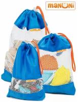 Мешок сетка детский, Manuni, набор из 3 штук разного размера, для одежды, обуви, вещей, игрушек, канцелярии и мелочей