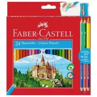 Faber-Castell Карандаши цветные, 24+6 цветов, с точилкой (110324), 27 шт