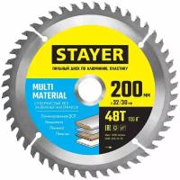 STAYER EXPERT 200 x 32/30мм 48Т, диск пильный по дереву, точный рез