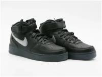 Кроссовки NIKE Air Force 1 Mid Air Force 1 Mid '07 Premium, демисезонные, повседневные, натуральная кожа, полнота D, высокие, нескользящая подошва, размер 11US, черный