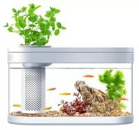 Аквариумный набор 8 л (грунт, фильтр, крышка) Xiaomi Geometry Fish Tank Aquaponics Ecosystem C180 Standart Set белый