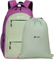 Школьный рюкзак TORBER CLASS X T2602-23-Gr-P, розовый/салатовый, 45x30х18 см, 17 л + Мешок для сменной обуви в подарок!