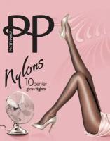 Колготки коричневые M нейлоновые блестящие Pretty Polly, 1 пара