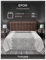 Покрывало EFOR модель Ariana на 2 спальную кровать (250х260 см) гобеленовое Евро Турция, без наволочек, цвет -серый