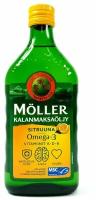 Omega-3 из печени трески с вит. A, D, E MOLLER лимон 500 мл