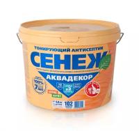 СЕНЕЖ декоративная пропитка Аквадекор X2, 9 кг, 9 л, 102 Бесцветный