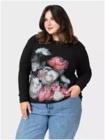 Свитшот флисовый MF Пионы PLUS Size 6XL