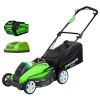 Электрическая газонокосилка Greenworks 2500107ue G40LM45K3, 45 см