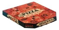 Коробка для пиццы 30*30*3,5 см бурая с рисунком 