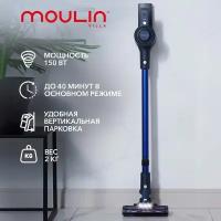 Пылесос вертикальный Moulin Villa MV-SVC 001 / пылесос беспроводной / пылесос для дома / пылесос ручной, синий