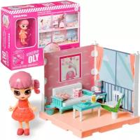BONDIBON кукольный домик Куколки Oly Гостиная ВВ4490, розовый/голубой