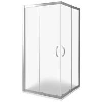 Душевой уголок, GoodDoor Infinity CR 90x90, рифленое стекло, низкий поддон, 90х90 см, хром/стекло грейп