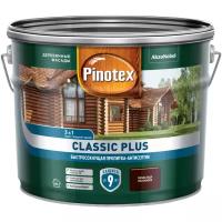 Пропитка-антисептик быстросохнущая для защиты древесины Pinotex Classic Plus, полуматовая (9л) палисандр