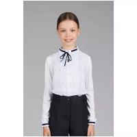 Школьная блуза Choupette, прилегающий силуэт, на пуговицах, длинный рукав, однотонная