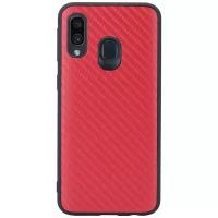 Чехол накладка G-Case Carbon для Samsung Galaxy A40 SM-A405F, красная