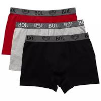 Трусы BOL Men's, 3 шт., размер L(48-50), красный, серый, черный