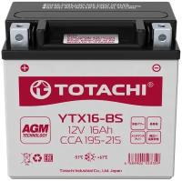 Аккумулятор TOTACHI CMF 1216 12 V 16 A/h YTX16-BS R AGM