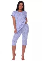 Пижама женская трикотажная для дома София 37, цвет голубой, размер 52