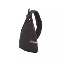 Рюкзак Swissgear с одним плечевым ремнем, черный/красный, 25x15x45 см, 7 л