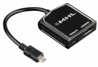 Кабели, разъемы, переходники для компьютеров и электроники HAMA H-54510 HDMI (f)/Micro HDMI (m) 0.2 м. черный (00054510)