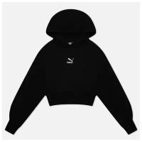 Женская толстовка Puma Classics Fleece Cropped Hoodie чёрный, Размер M