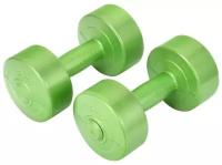 Гантель 2кг KETT-UP GYM FITNESS, (2шт), KU158.2, виниловая, зеленый