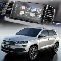 Защитное гибридное стекло Krutoff для экрана мультимедии Skoda Karoq 2017 - 2021