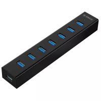 USB-концентратор ORICO H7013-U3-АD, разъемов: 7, 100 см, черный